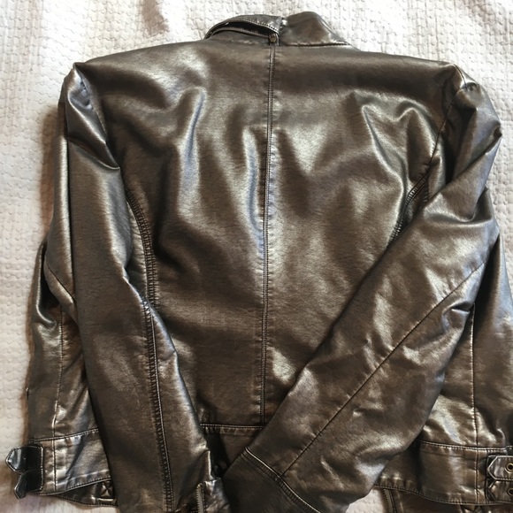 Guess dull brown leather jacket - Picture 3 of 7